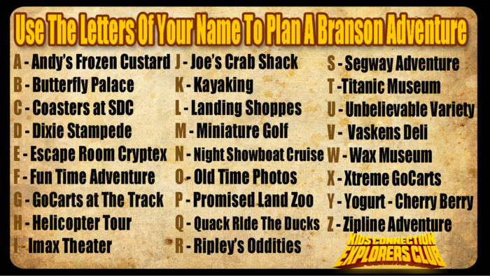 exporers club alphabet