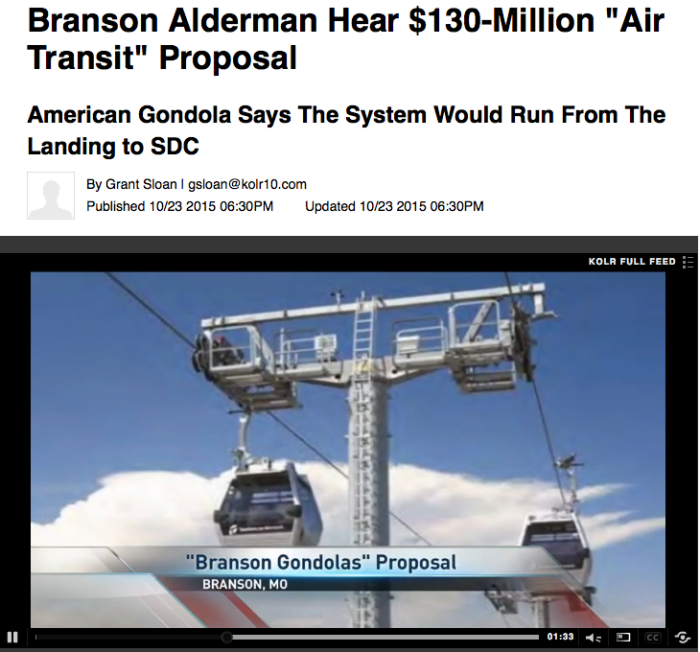 Branson Alderman Hear $130-Million “Air Transit” Proposal