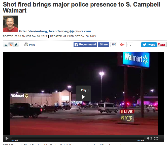 BREAKING NEWS: Shot fired brings major police presence to S. Campbell Walmart