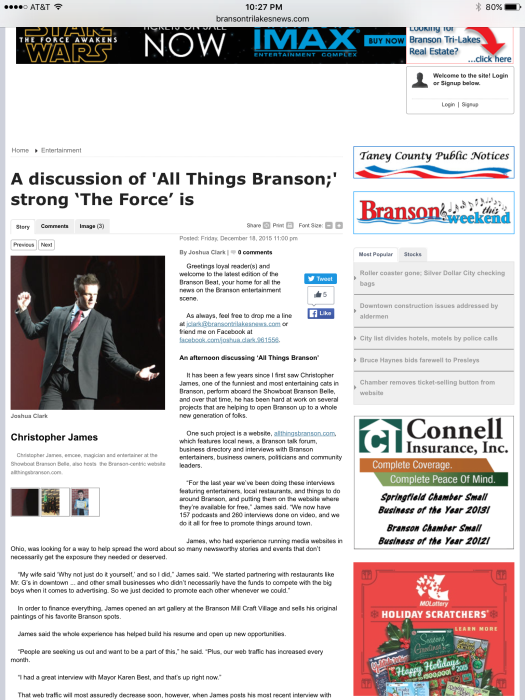 All Things Branson in the News