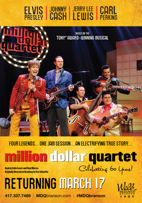 Welk Resort Presents Million Dollar Quartet Opening March 17th.  Get Your Tickets Today!