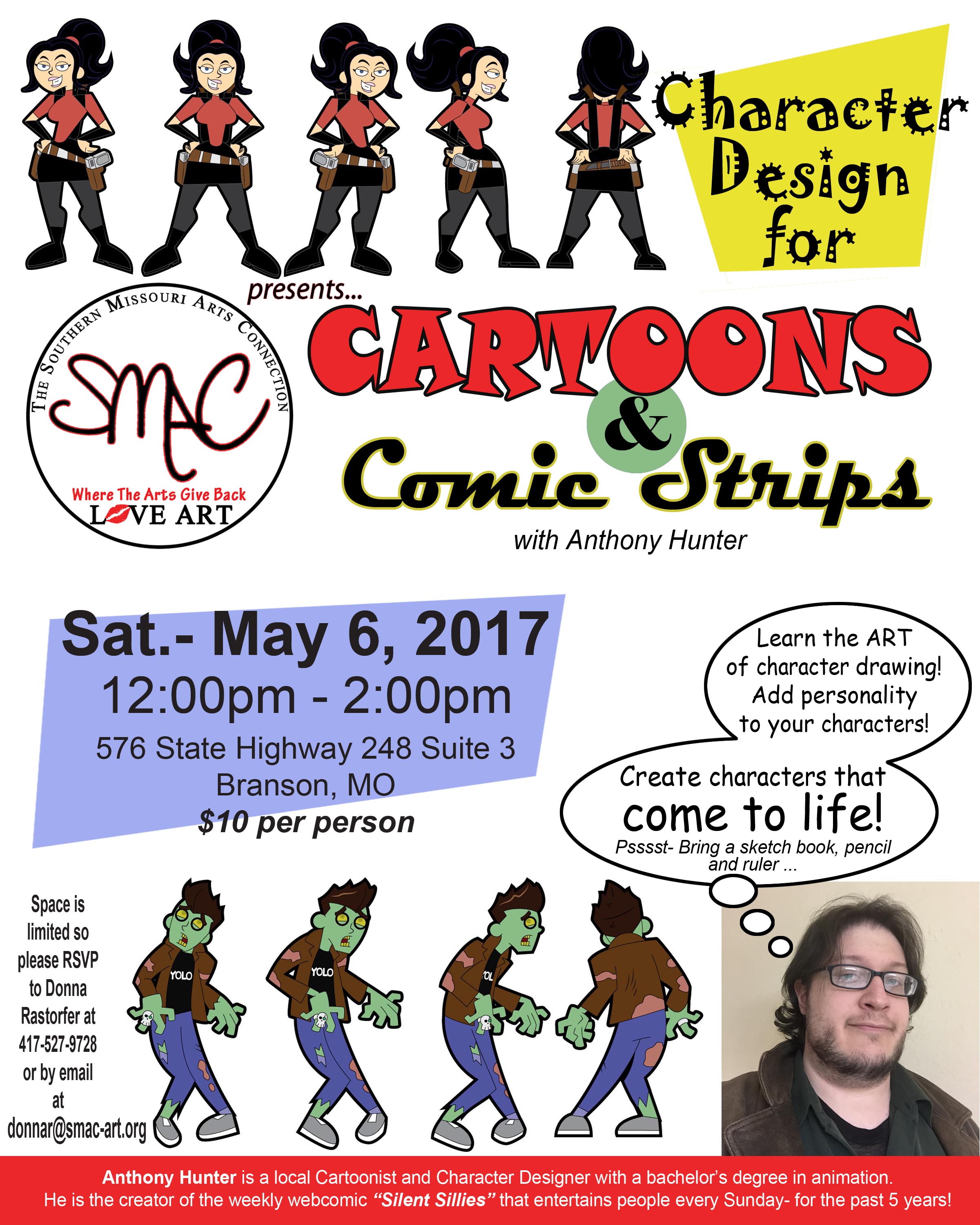 SMAC Offers Character Design for Cartoons and Comic Strips Workshop as a part of Community Arts Enrichment series