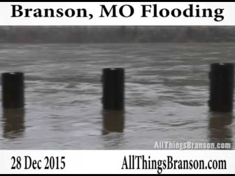 Branson Missouri Flood Branson Landing Fountains 1 (2015 Footage)